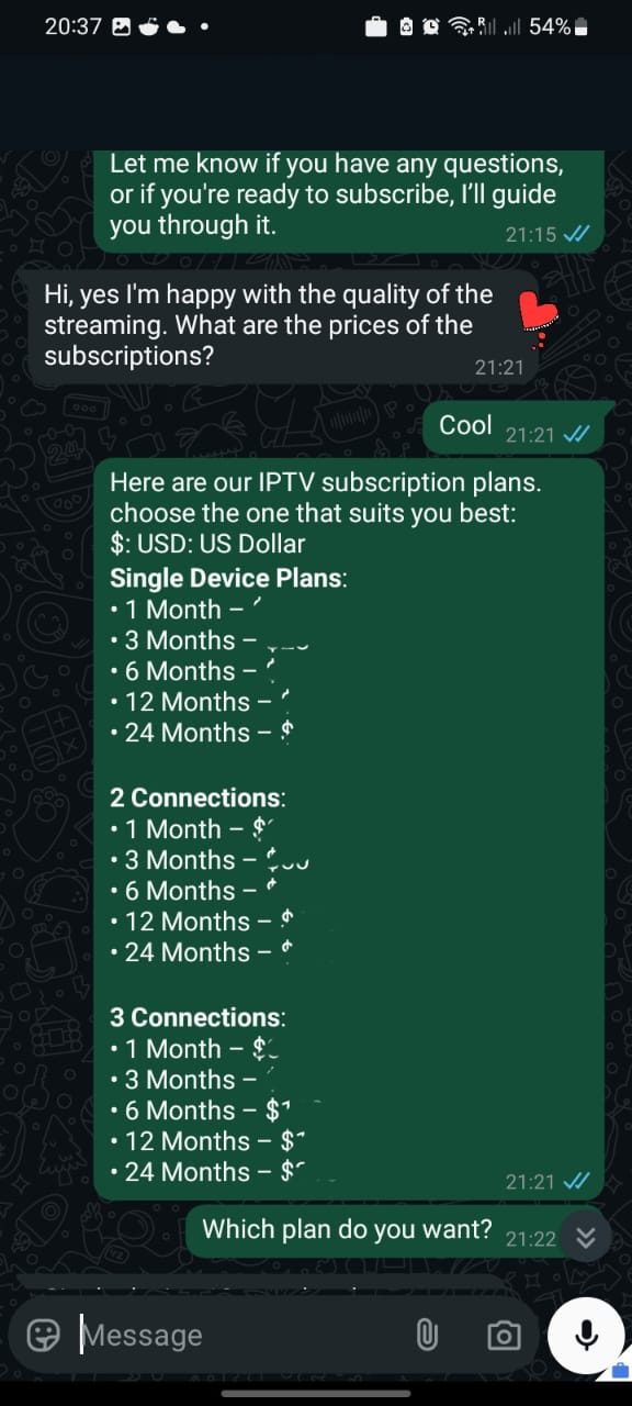 GTAIPTV customer says they are happy with the streaming quality